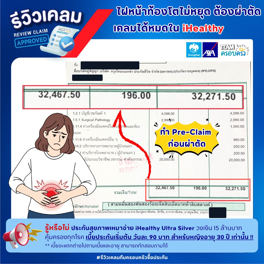 รูปรีวิวเคลม ไฝที่หน้าท้องโตขึ้นเรื่อย ๆ จนต้องผ่าตัดออกและส่งชิ้นเนื้อตรวจ (ปิดชื่อลูกค้าแล้ว)