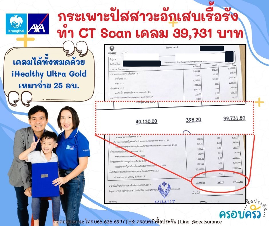 รูปรีวิวเคลม กระเพาะปัสสาวะอักเสบเรื้อรัง ทำหัตถการกระเพาะปัสสาวะแบบไม่นอนโรงพยาบาล (ปิดชื่อลูกค้าแล้ว)